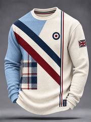 Men's UK Music Lover Mods Art Printed Waffle Sweatshirt