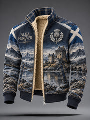 Men's Scotland St Andrew's Day Art Printed Composite Fleece Jacket