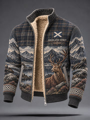 Men's Scotland St Andrew's Day Art Printed Composite Fleece Jacket