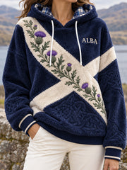 Women's Scotland St Andrew's Day Art Printed Flannel Hoodie