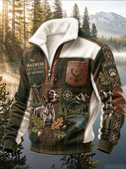 Men's Hunting Season Hunting Nature Wildlife Territory Hound Portrait Print Polo Sweatshirt