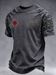 Men's Lest We Forgrt Print Short Sleeves T-shirt