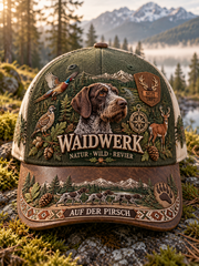 Unisex  Hunting Season Stag and Hound Print Pocket Hat