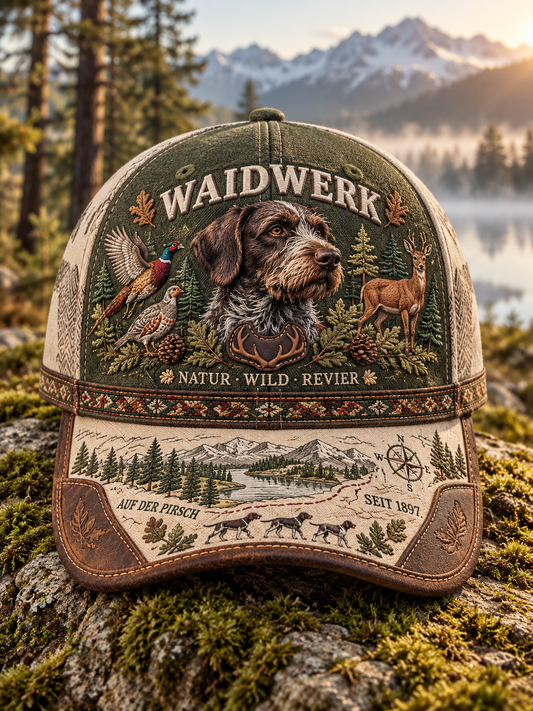 Unisex  Hunting Season Stag and Hound Print Pocket Hat