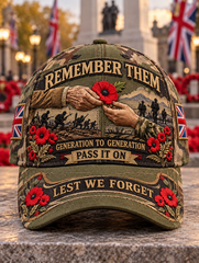Unisex  REMEMBER THEM GENERATION TO GENERATION PASS IT ON LEST WE FORGET Hat