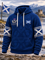 Men's St. Andrew's Day Print Oversized Drop-Shoulder Hoodie with Pockets
