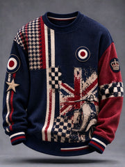 Men's UK Music Lover Mods Art Printed Waffle Sweatshirt