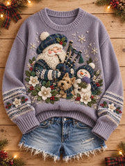 Women's Scotland Christmas Art Printed Sweater