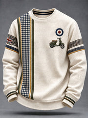 Men's UK Music Lover Mods Art Printed  Waffle Sweatshirt