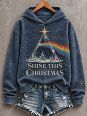 Women's UK Music Lover Christmas Art Printed Sweatshirt