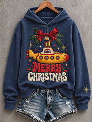 Women's UK Music Lover Christmas Art Printed Sweatshirt
