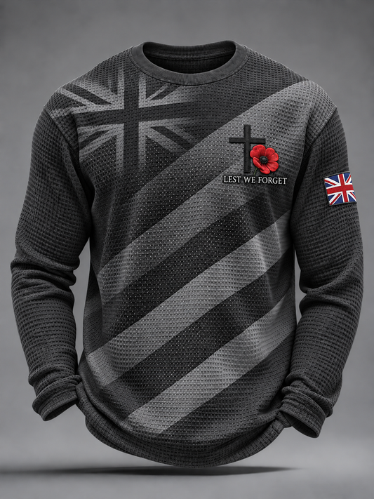 Men's Remembrance Day Waffle Long Sleeve T-Shirt