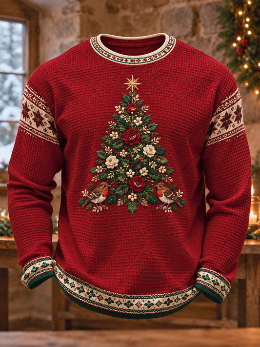 Men's England Christmas Art Printed Waffle Tops