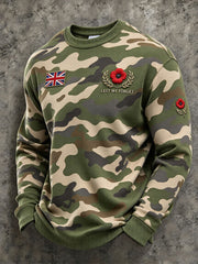 Men's Lest We Forget Print Crew Neck Sweatshirt
