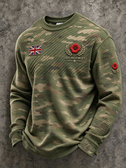 Men's Lest We Forget Print Waffle Sweatshirt