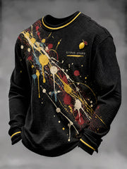 Men's Lemon Roses Music Lover Printed Waffle Sweatshirt