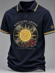 Men's Lemon Roses Music Lover Printed polo shirt