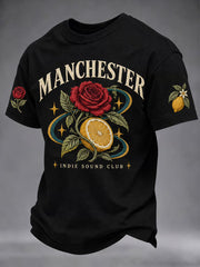 Men's Lemon Roses Music Lover Printed short sleeves t-shirt