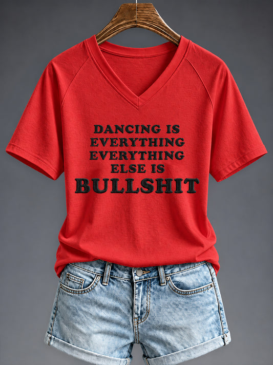 Women's Disco Ball Pop Music Fan V-neck T-shirt