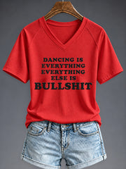 Women's Disco Ball Pop Music Fan V-neck T-shirt