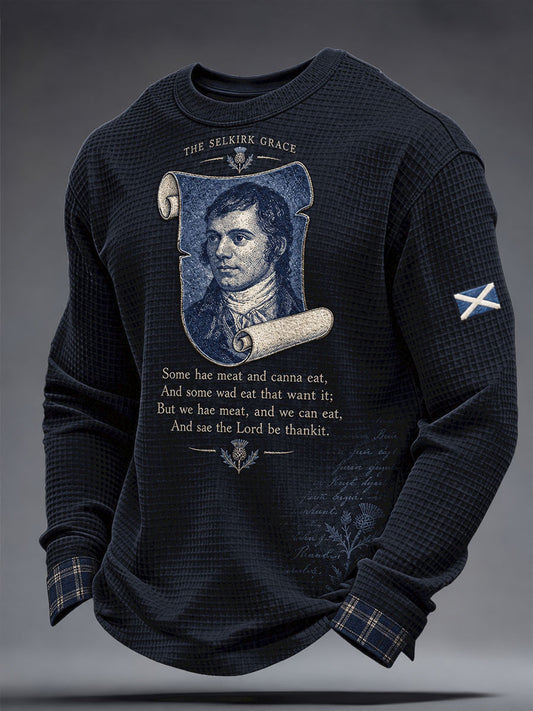 Men's Scotland Burns Night Printed Waffle Sweatshirt