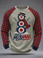 Men's UK Music Lover Christmas Art Printed Waffle Sweatshirt