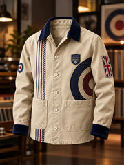 Men's UK Music Lover Mods Art Printed Hooded Cardigan