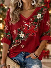 Women's Welsh Christmas Print Top