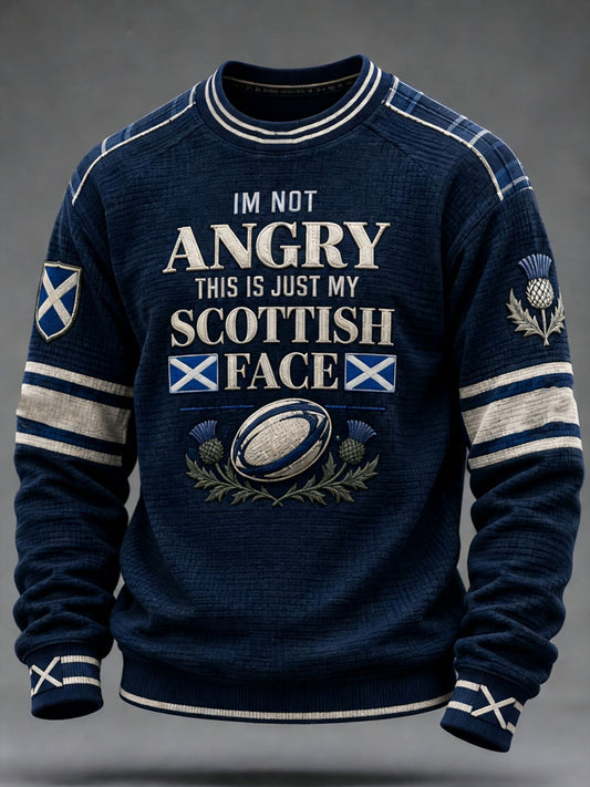 Men's Scottish rugby fans Printed Waffle Sweatshirt