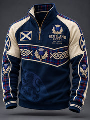 Men's Scottish rugby fans Printed Zip-Up Hoodie