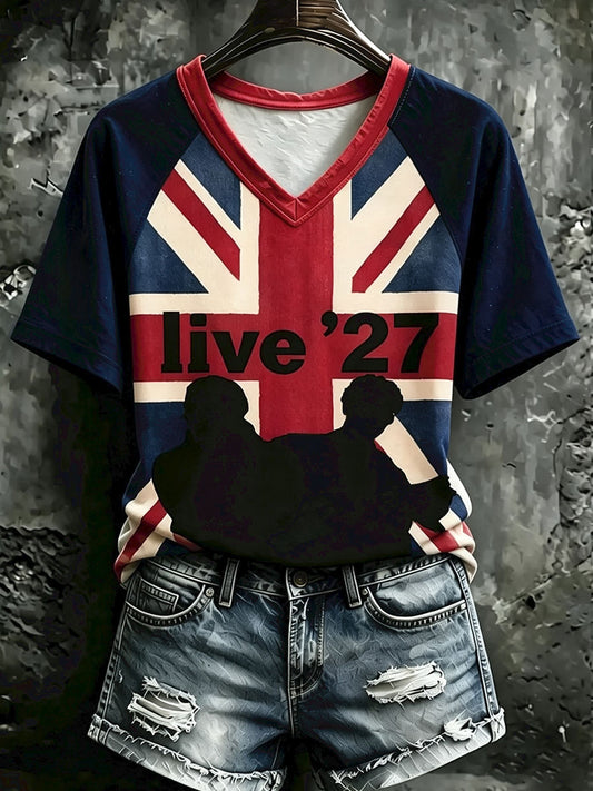 Women's UK Music Lover Printed T-shirt