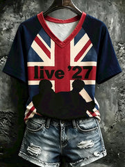Women's UK Music Lover Printed T-shirt