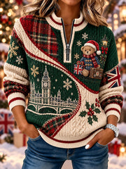 Women's British Christmas Print Top