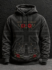 Men's Christmas Lest We Forget Printed Hoodie
