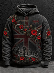 Men's Christmas Lest We Forget Printed Hoodie