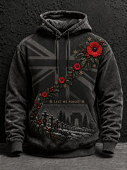 Men's Christmas Lest We Forget Printed Hoodie