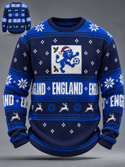 Men's UK Football Lover Christmas Art Printed Waffle Tops