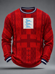 Men's UK Football Lover Christmas Art Printed Waffle Tops