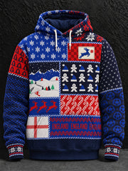 Men's UK Football Lover Christmas Art Printed Hoodie
