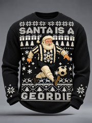 Men's UK Football Lover Christmas Art Printed Waffle Tops