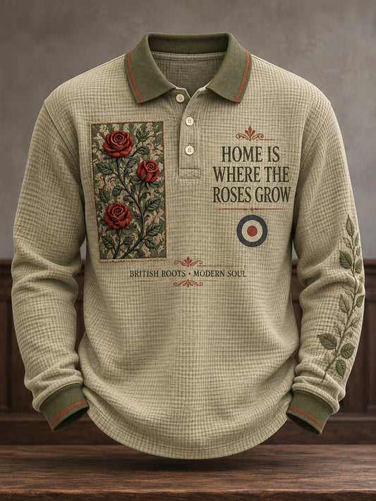 Men's UK Music Lover Mods Art Printed Waffle Casual Tops