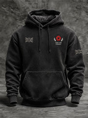 Men's Lest We Forget Print Oversized Drop-Shoulder Hoodie